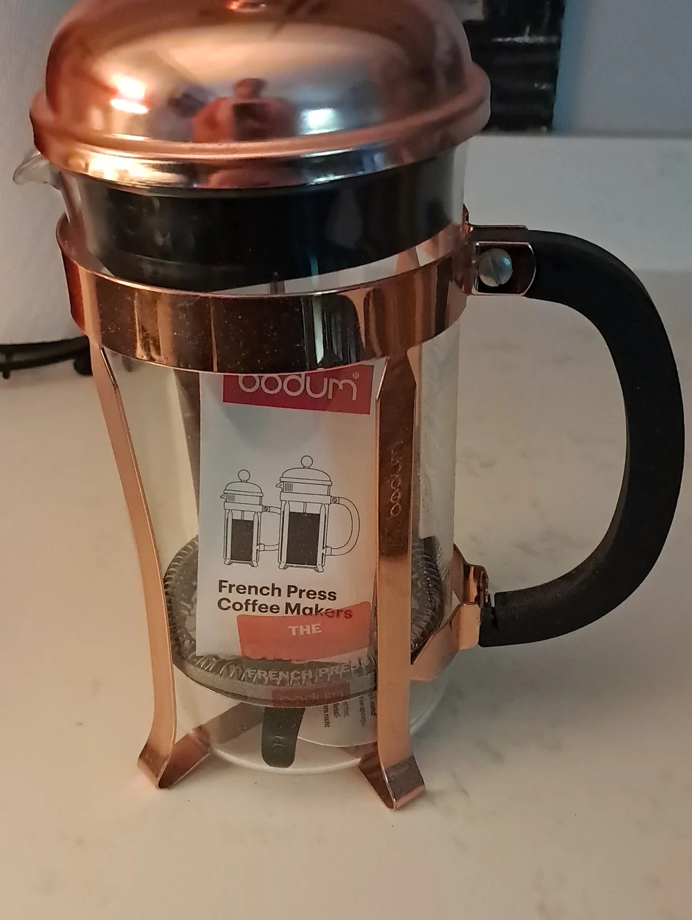 Bodum Copper and Black Glass French Press Coffee Maker
